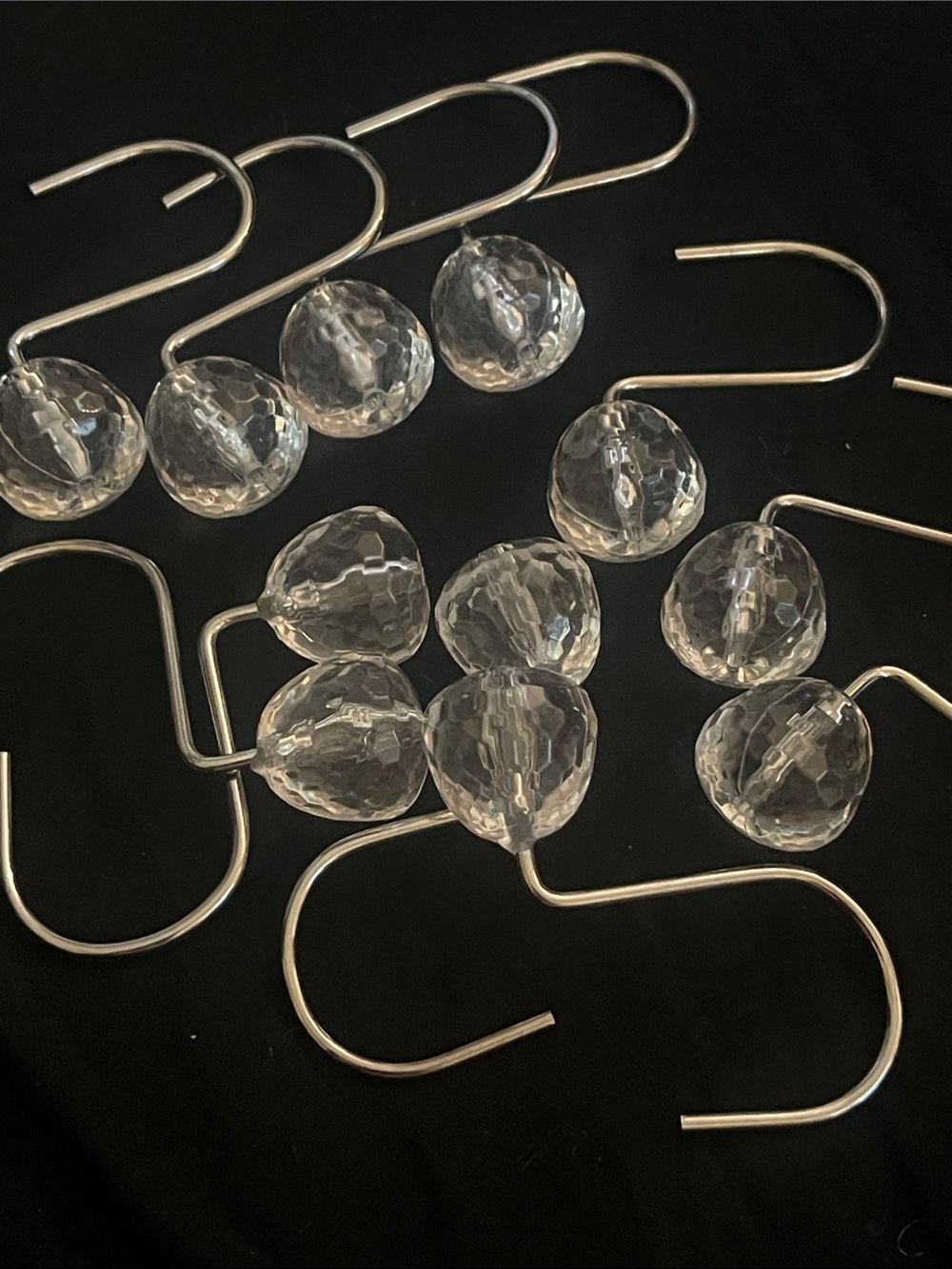 Clear Crystal Ball Shower Curtain Hooks - Home Decor 11pc #225